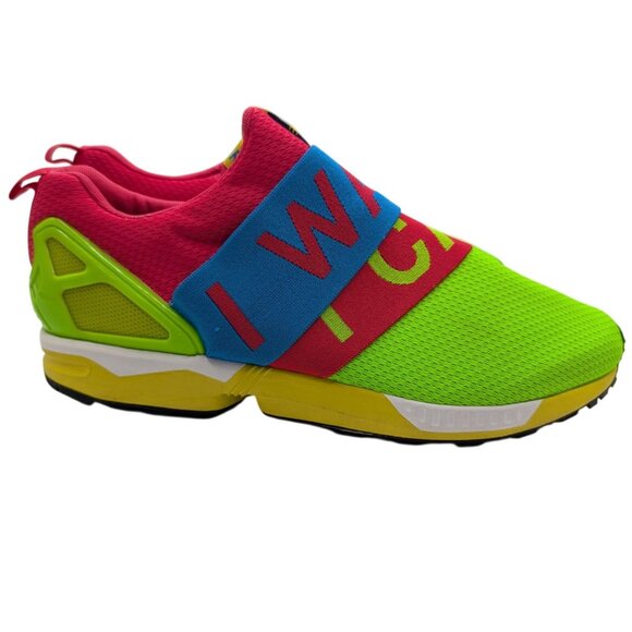 Adidas ZX Flux I Want I Can Sneakers Men\'s 9 Bright Neon Yellow/Red/Blue/Green main image 6